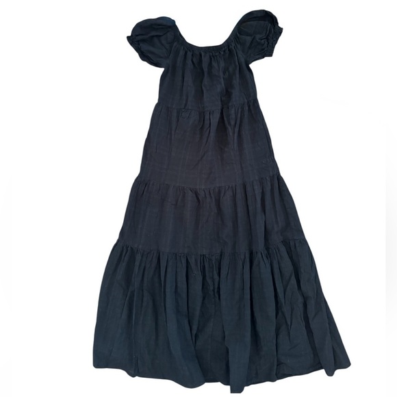 Young Fabulous and Broke Off the Shoulder Tiered Maxi Long Dress, Black, Size S - Picture 2 of 10